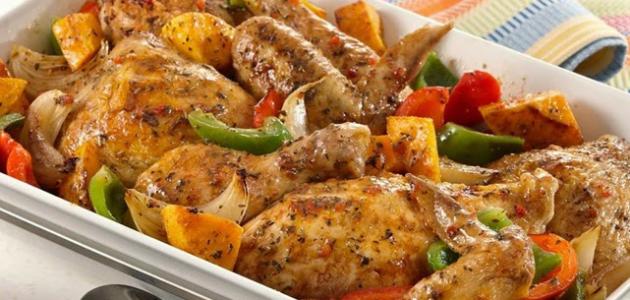 عمل صينية الدجاج بالخضار موضوع